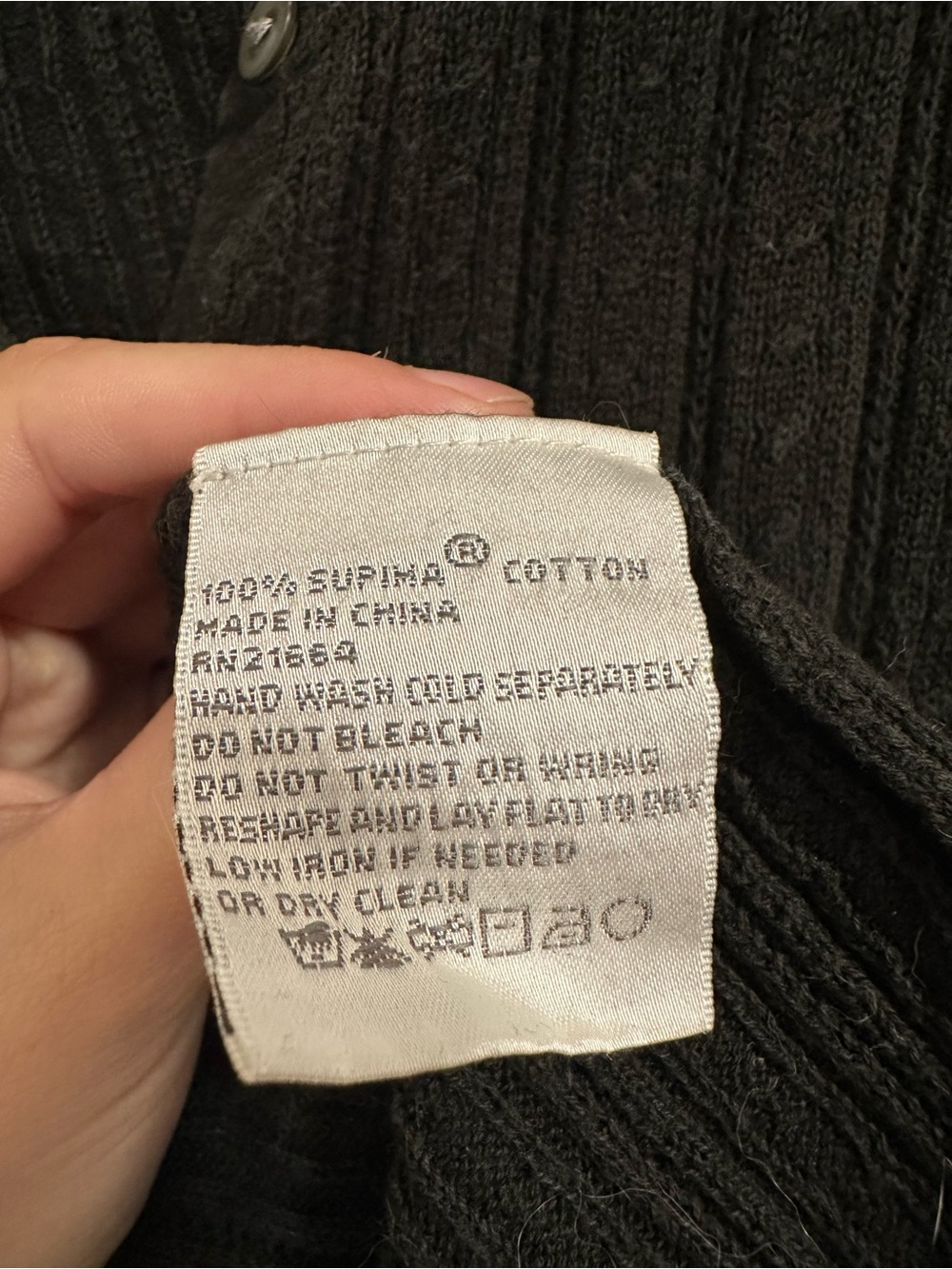 Foxcroft Black Ribbed Button-Front Cardigan - Picture 4 of 4